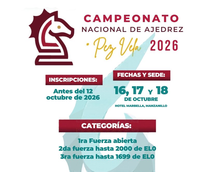 Segundo Campeonato Nacional de Ajedrez Pez Vela 2026